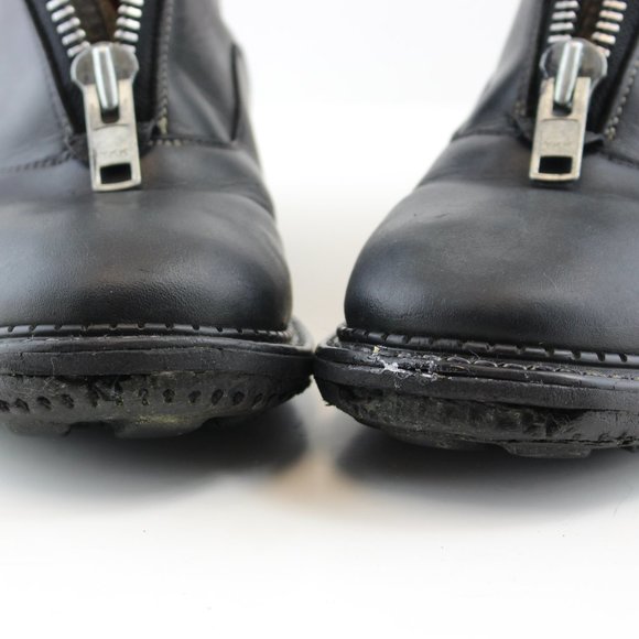 John Fluevog Black Leather Zip Ankle Boots (8 US)